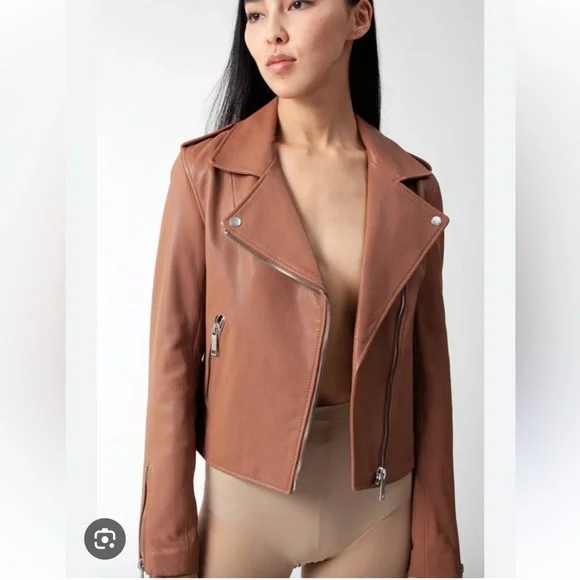 LTH JKT KAS Modern Biker Jacket Medium in Dusty Rose